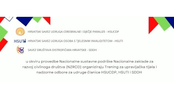 Trening za upravljačka tijela i nadzorne odbore udruga članica