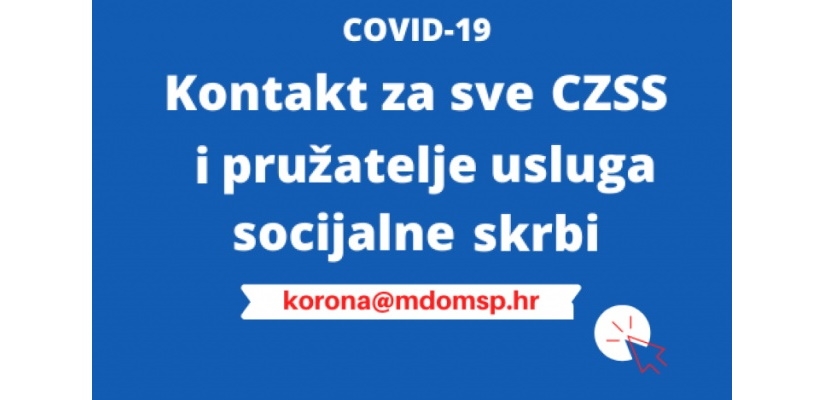 Kontakt za sve CZSS i pružatelje usluga socijalne skrbi